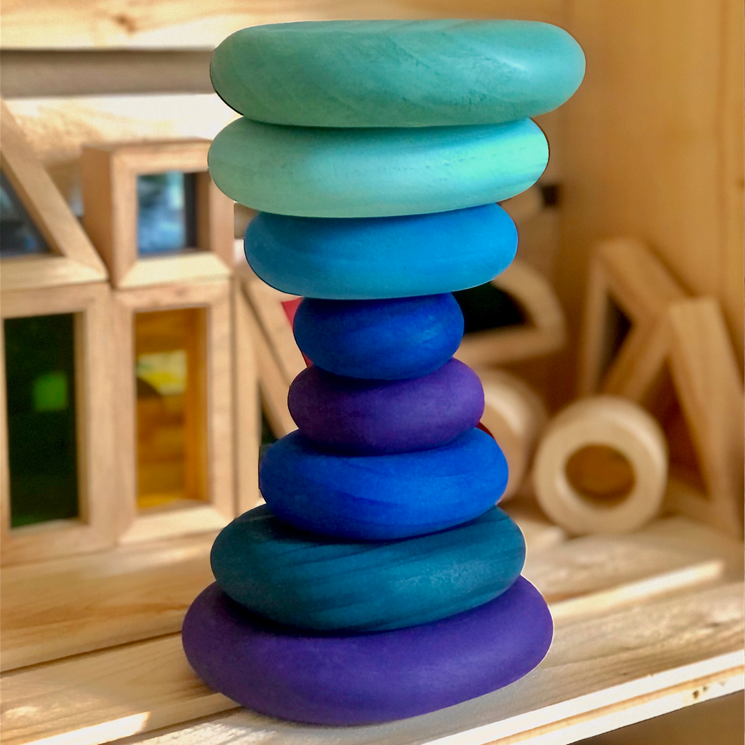 Wooden Pebbles | Stacking Blocks | Green Walnut - Green Walnut Inc.