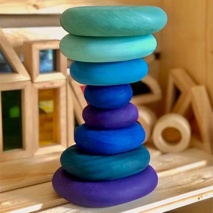 Wooden Pebbles | Stacking Blocks | Green Walnut - Green Walnut Inc.