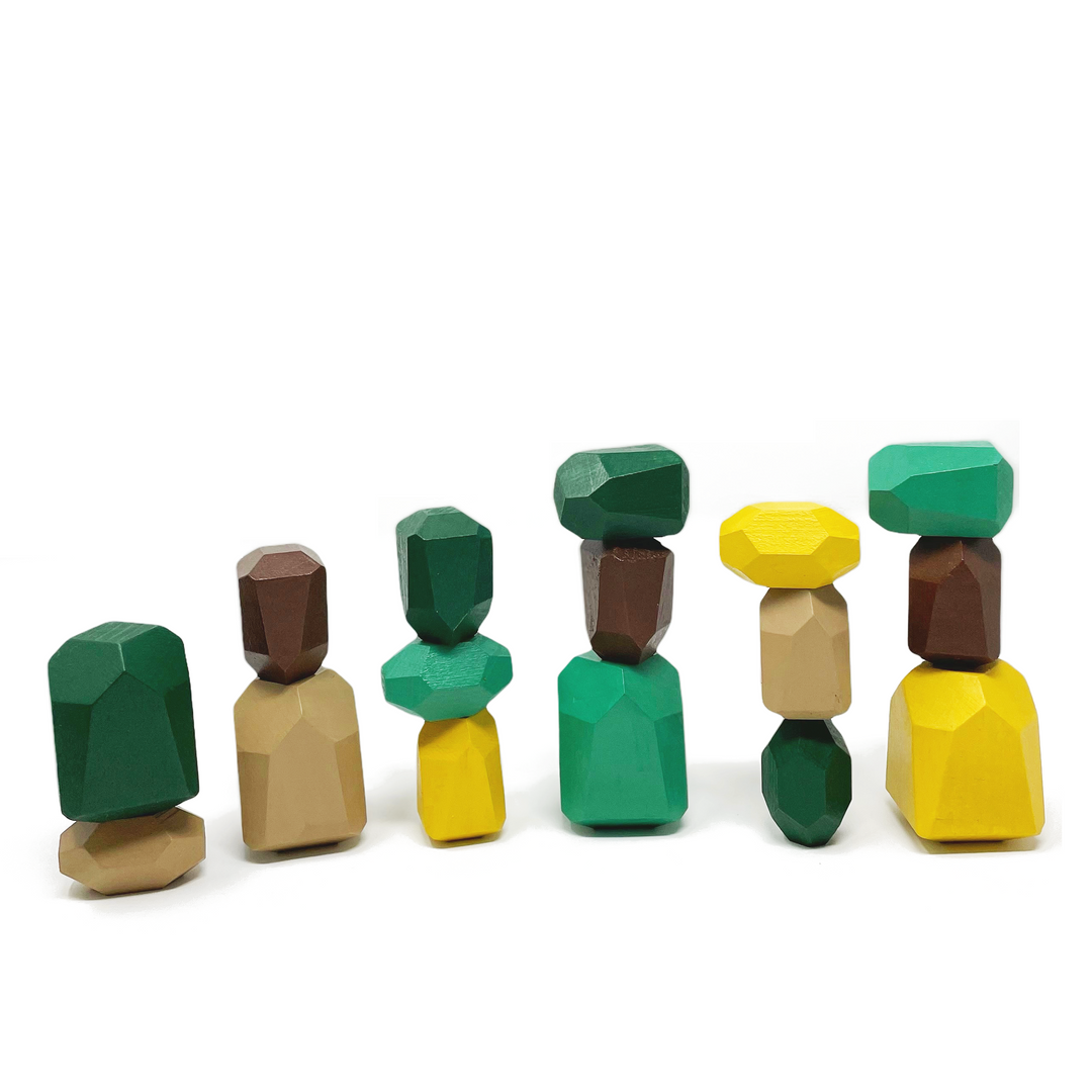 Stacking Blocks | Earth  | Set of 16 - Green Walnut Inc.