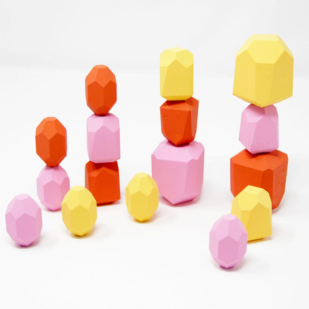 Balancing Wooden Blocks| Flamingo | Set of 16 - Green Walnut Inc.