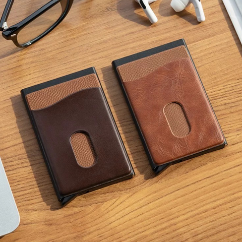 Leather Pop Up Card Holder | Leather Wallet | RFID Blocking | Minimalist Wallet - Green Walnut Inc.