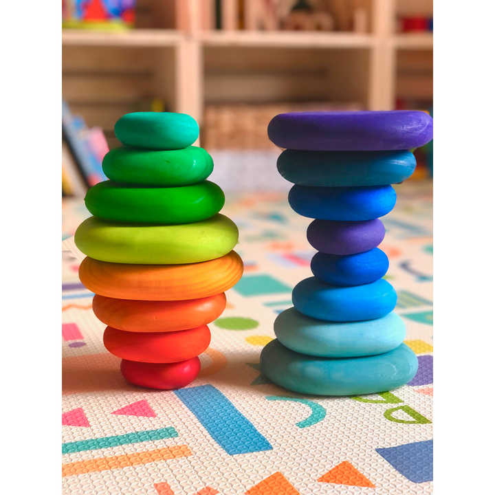Wooden Pebbles | Stacking Blocks | Green Walnut - Green Walnut Inc.