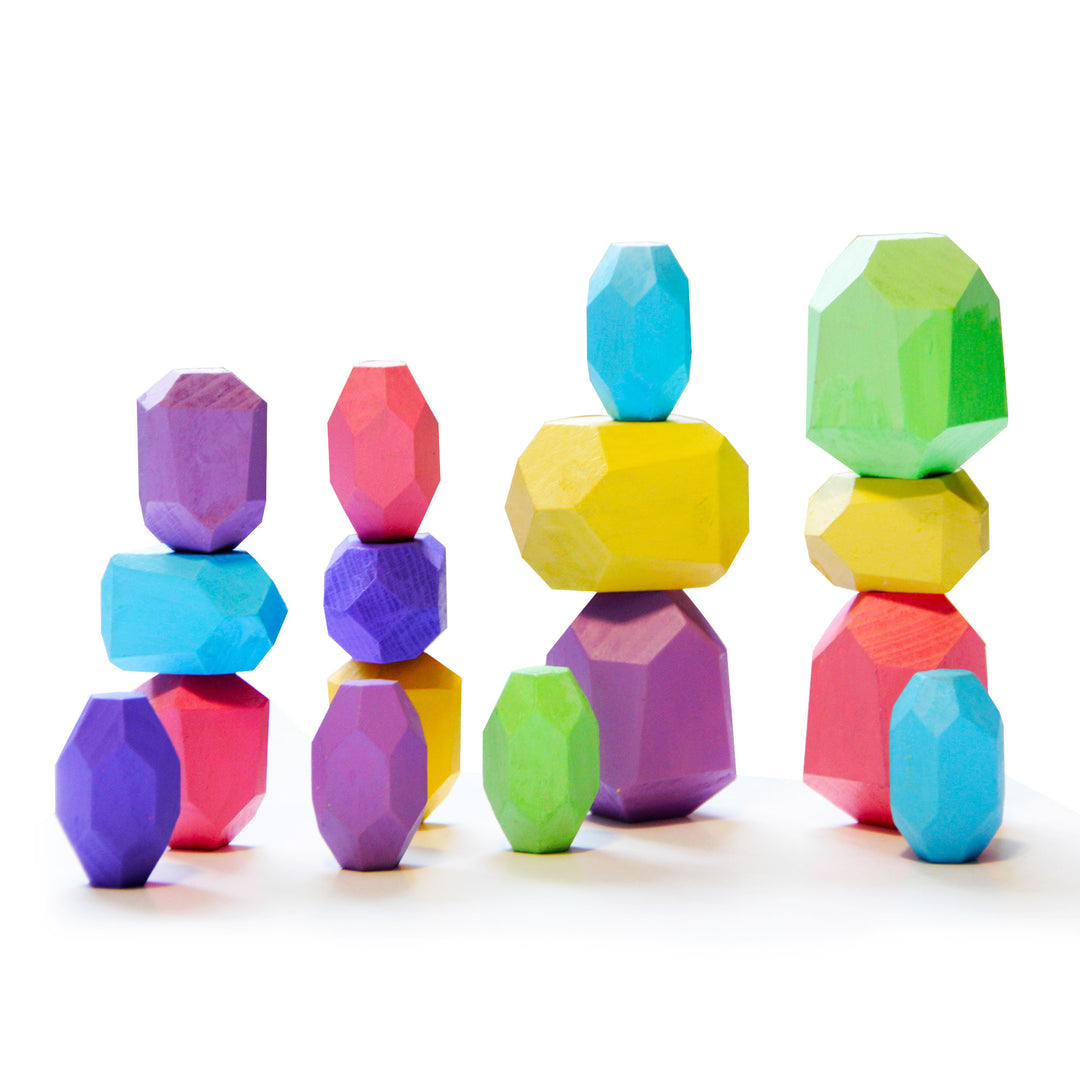 Stacking Blocks | Cotton Candy  | Set of 16 - Green Walnut Inc.