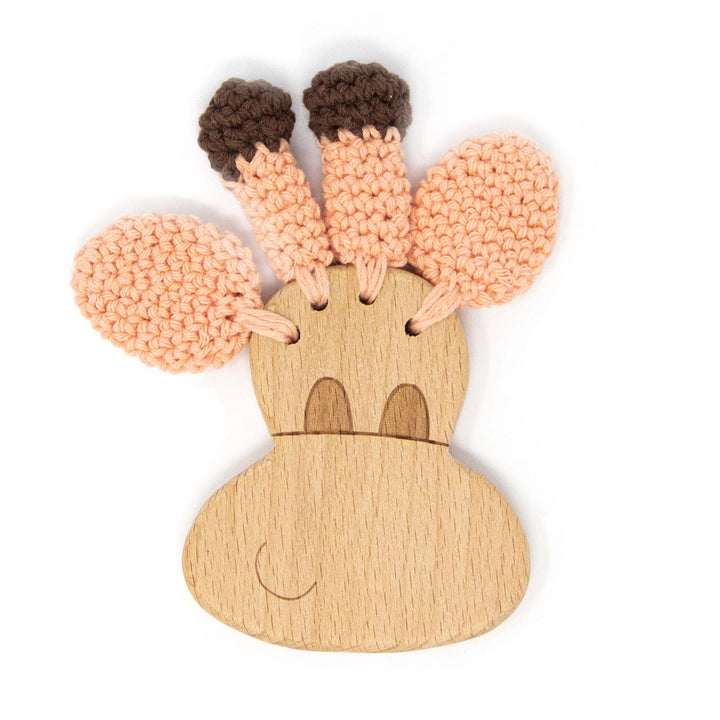 Wooden Giraffe Crochet Teether - Green Walnut Inc.