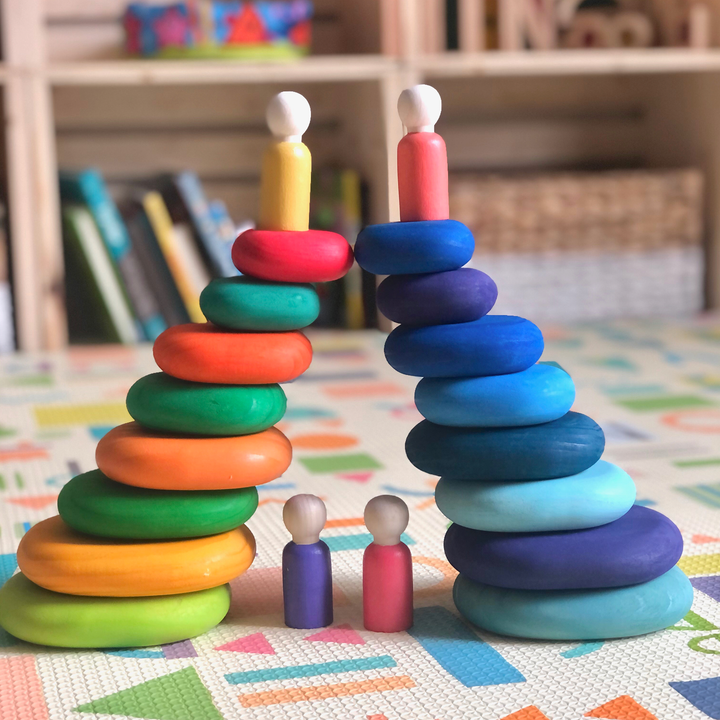 Wooden Pebbles | Stacking Blocks | Green Walnut - Green Walnut Inc.