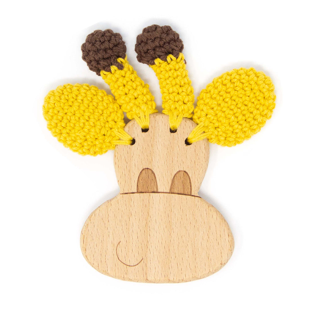 Wooden Giraffe Crochet Teether - Green Walnut Inc.