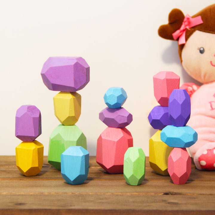 Stacking Blocks | Cotton Candy  | Set of 16 - Green Walnut Inc.