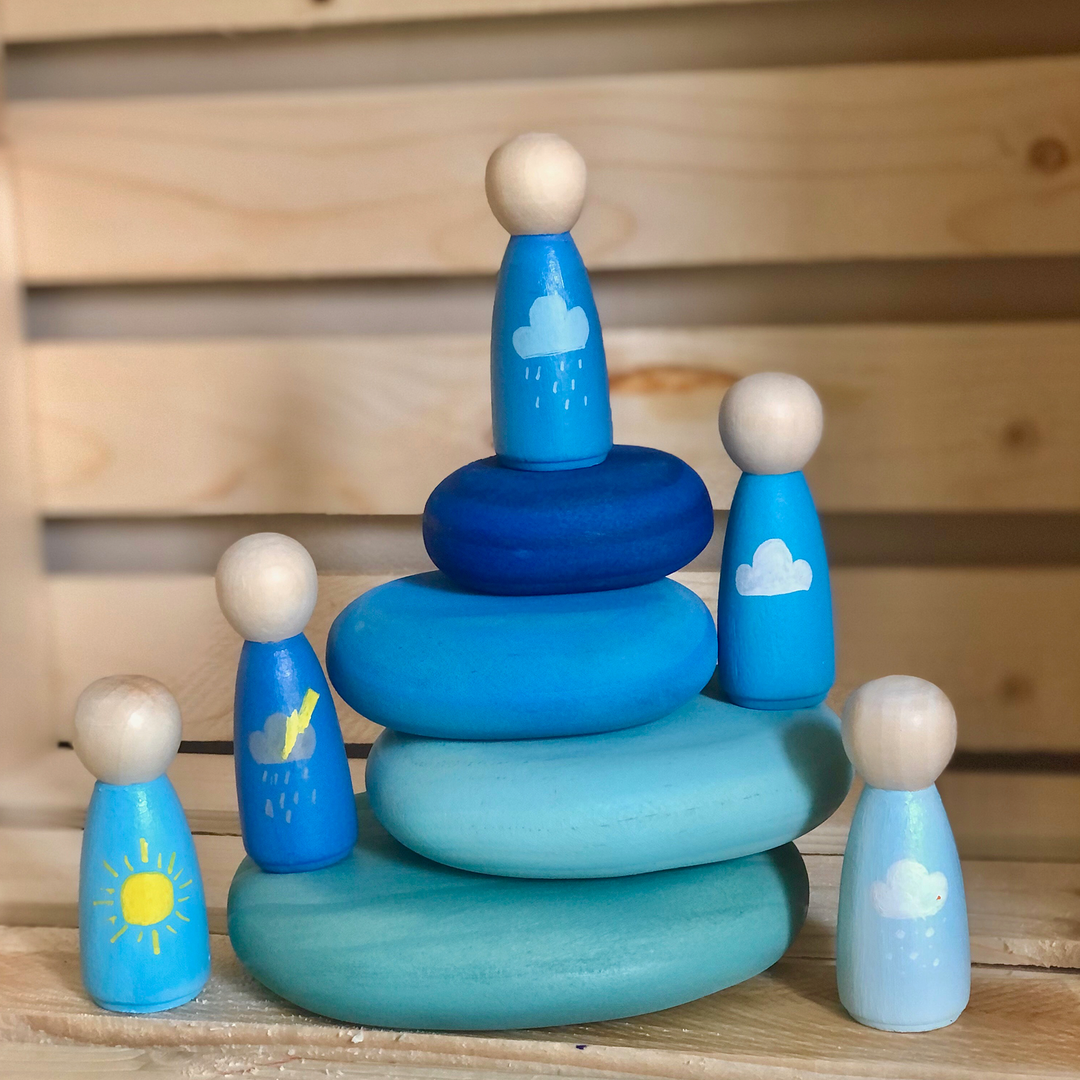 Wooden Pebbles | Stacking Blocks | Green Walnut - Green Walnut Inc.