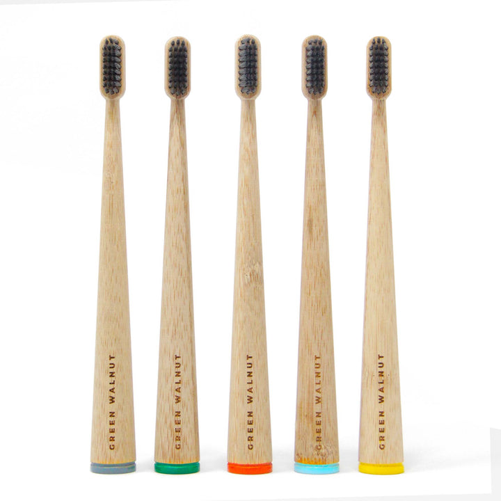 Adult - Bamboo Toothbrush - Set of 5 - Green Walnut Inc.