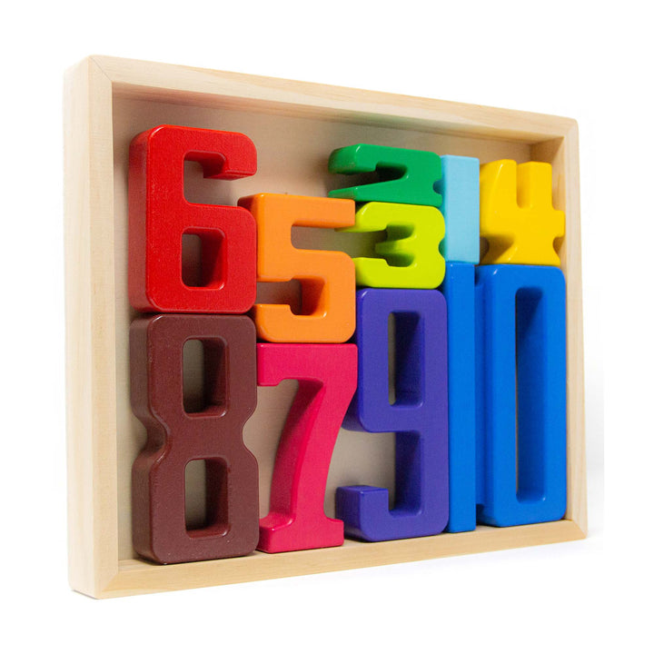 Large Wooden Colour Number Blocks / Digital Number Blocks - Green Walnut Inc.