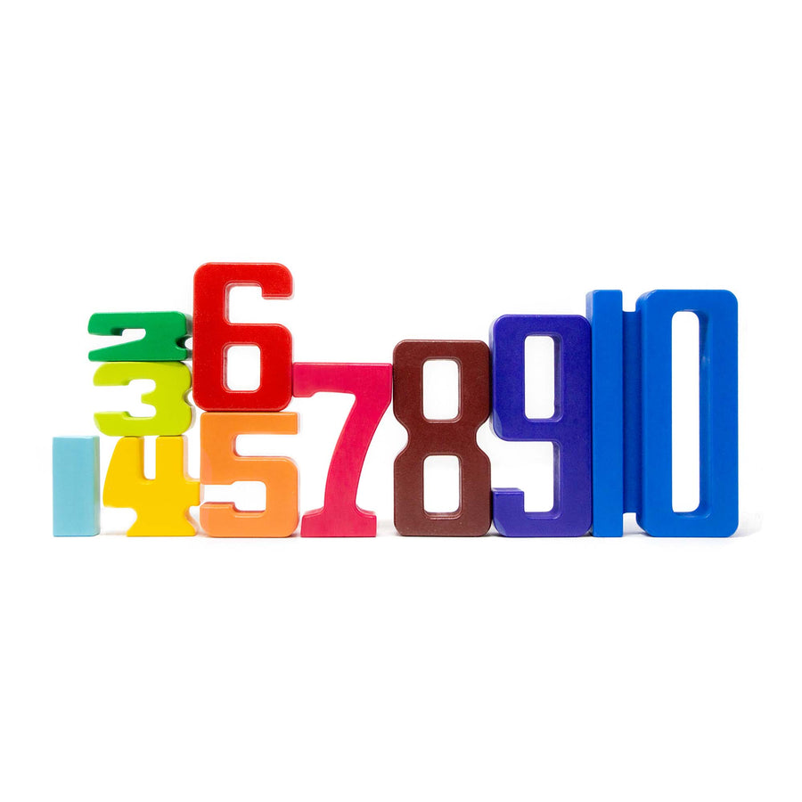 Large Wooden Colour Number Blocks / Digital Number Blocks - Green Walnut Inc.