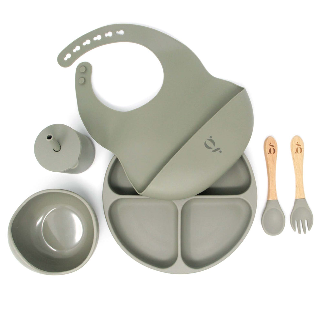 Baby / Toddler Silicone 6 Piece Dinnerware Set - Green Walnut Inc.