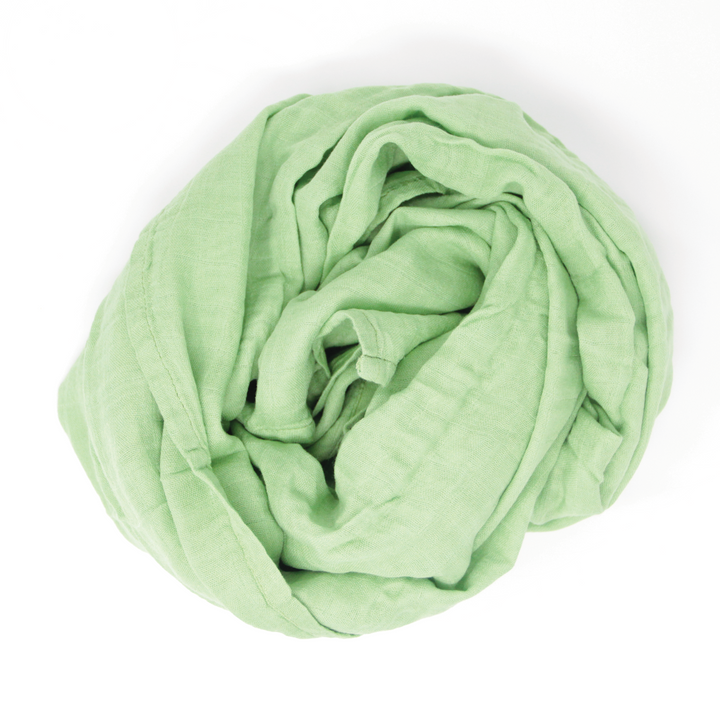 Green Walnut | Soft Organic Baby Multi Use Wrap | Bamboo and Organic Cotton muslin Swaddle | Soft Breathable Receiving Blanket