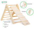 Wooden Pikler Triangle With Slide & Ramp | Climbing Gym - Green Walnut Inc.