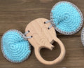 Wooden Elephant Crochet Teether & Rattle - Green Walnut Inc.