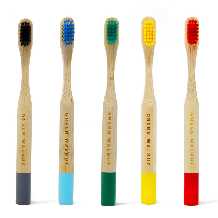 Kids - Bamboo Toothbrush - Set of 5 - Green Walnut Inc.