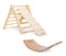 Set of 2 Wooden Pikler Triangle With Slide/Ramp & Balance Board - Green Walnut Inc.