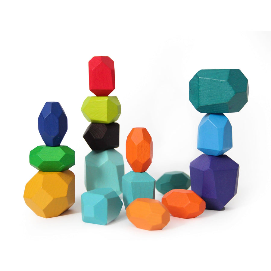 Stacking Blocks | Peacock | Set of 16 - Green Walnut Inc.