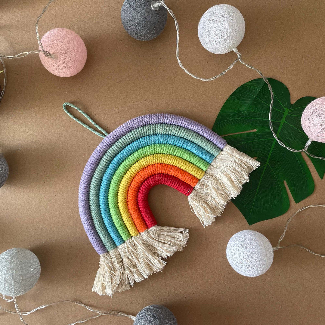 Green Walnut Macrame Rainbow | Wall Hanging | Wall Decor | Nursery Decor | Photography Prop | Colorful Rainbows