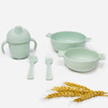 5 Piece Wheat Straw Toddler Baby & Kids  Dinnerware Set / Biodegradable Tableware set for Kids - Green Walnut Inc.