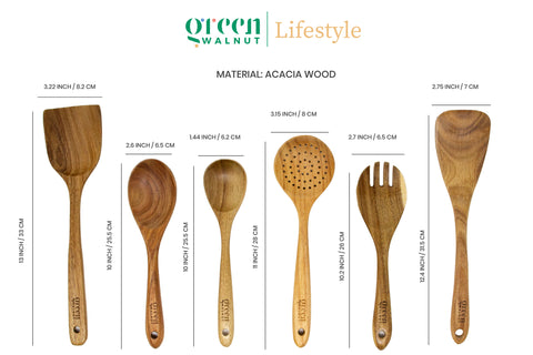 Green Walnut | Wooden Acacia Kitchen Utensil 