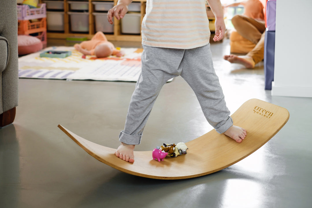 Set of 3 Wooden Pikler Triangle With Slide/Ramp | Wooden Balance Board | Wooden Indoor Seesaw - Green Walnut Inc.