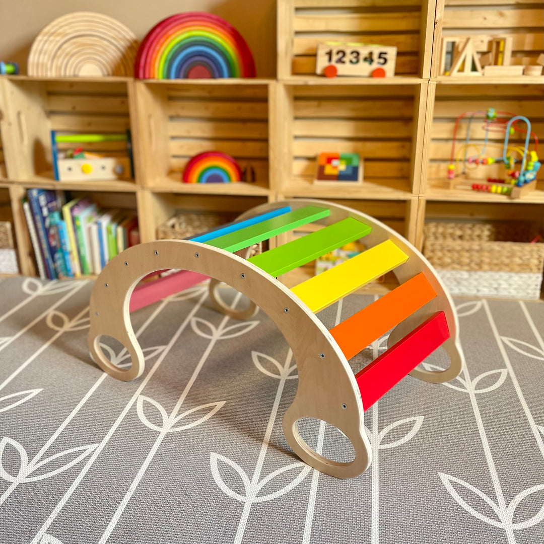 Wooden Rainbow Rocker - Green Walnut Inc.