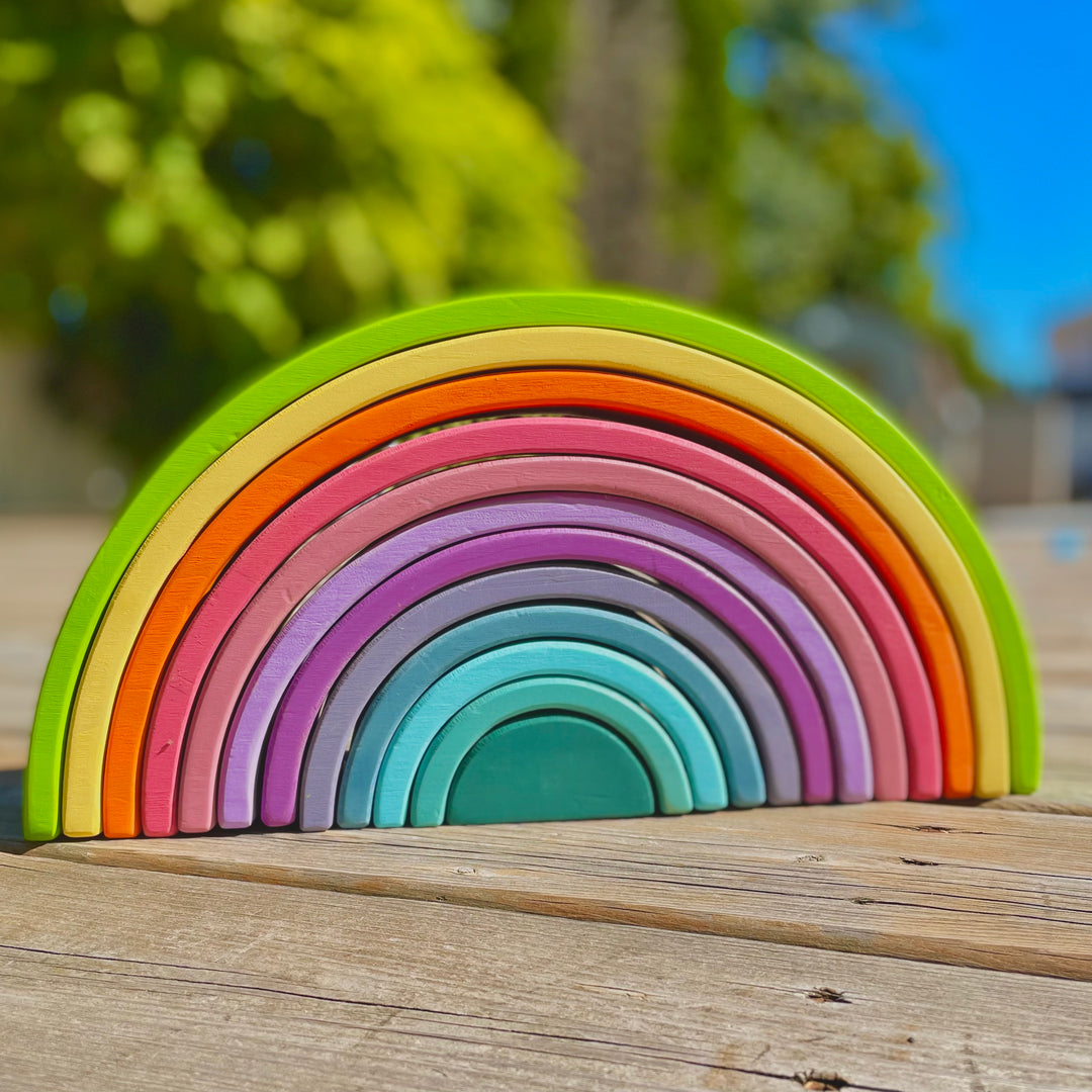 Large Pastel Rainbow Stacker - Green Walnut Inc.