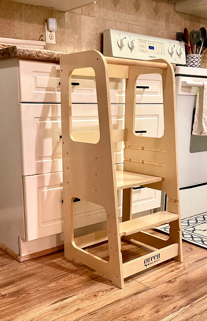 Kids & Toddler Learning Tower | Kitchen Step Stool - Green Walnut Inc.