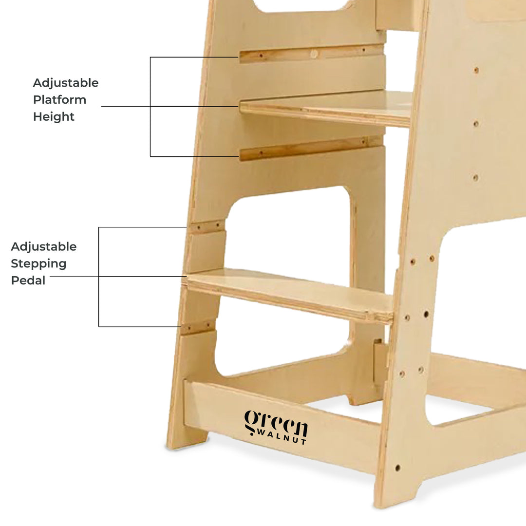 Kids & Toddler Learning Tower | Kitchen Step Stool - Green Walnut Inc.