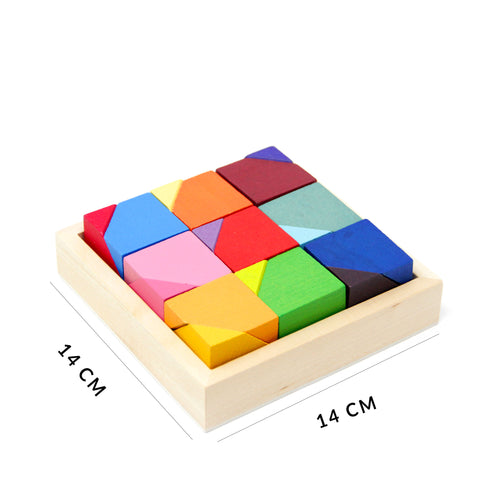 Geometric Wooden Puzzle Blocks - Green Walnut Inc.